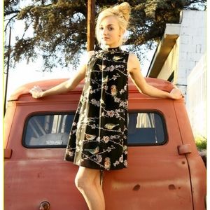 Ted Baker bird print shift dress with beading